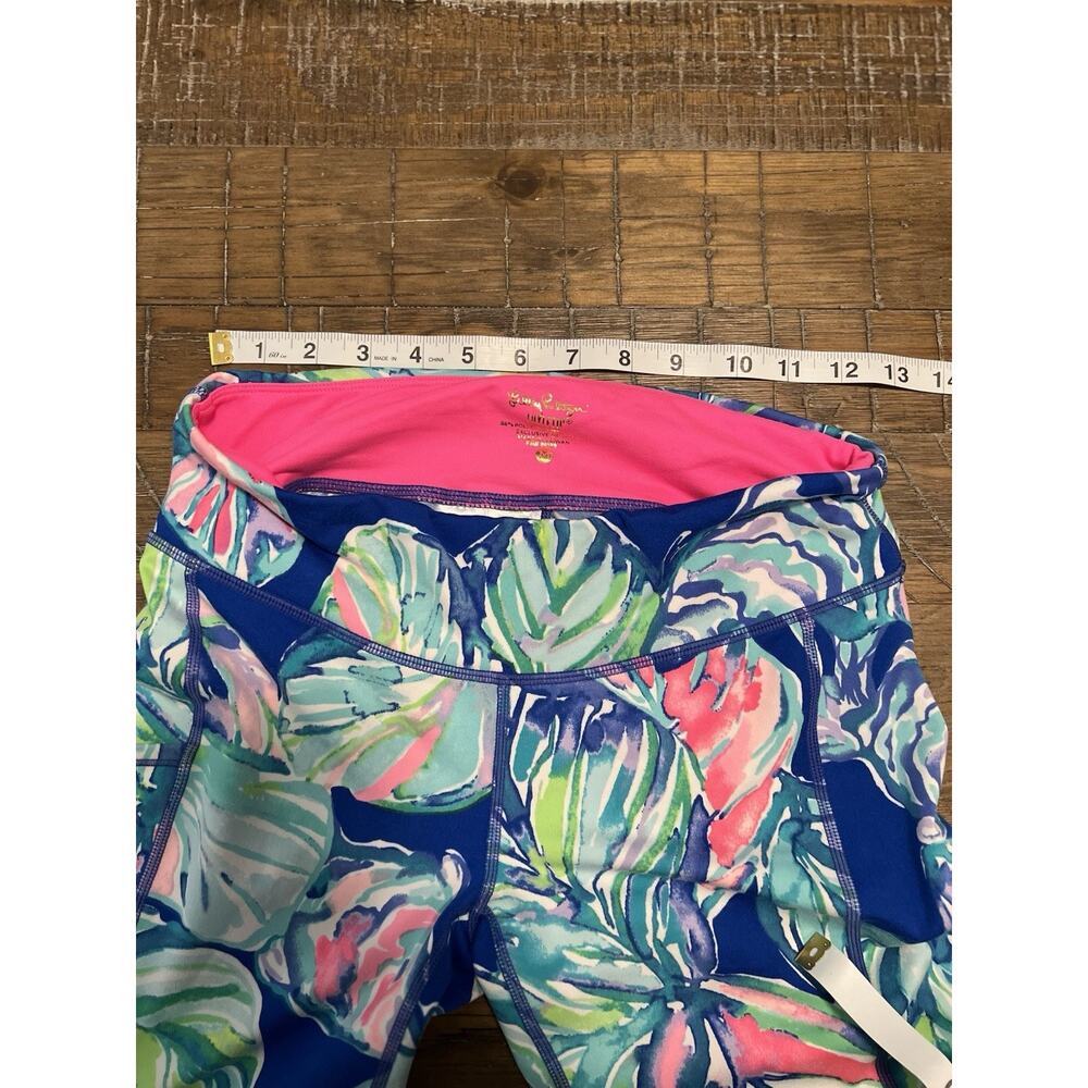Lilly Pulitzer Leaf Print Pattern Women’s Leggings Size Medium EUC Gym Jogging - Picture 6 of 10